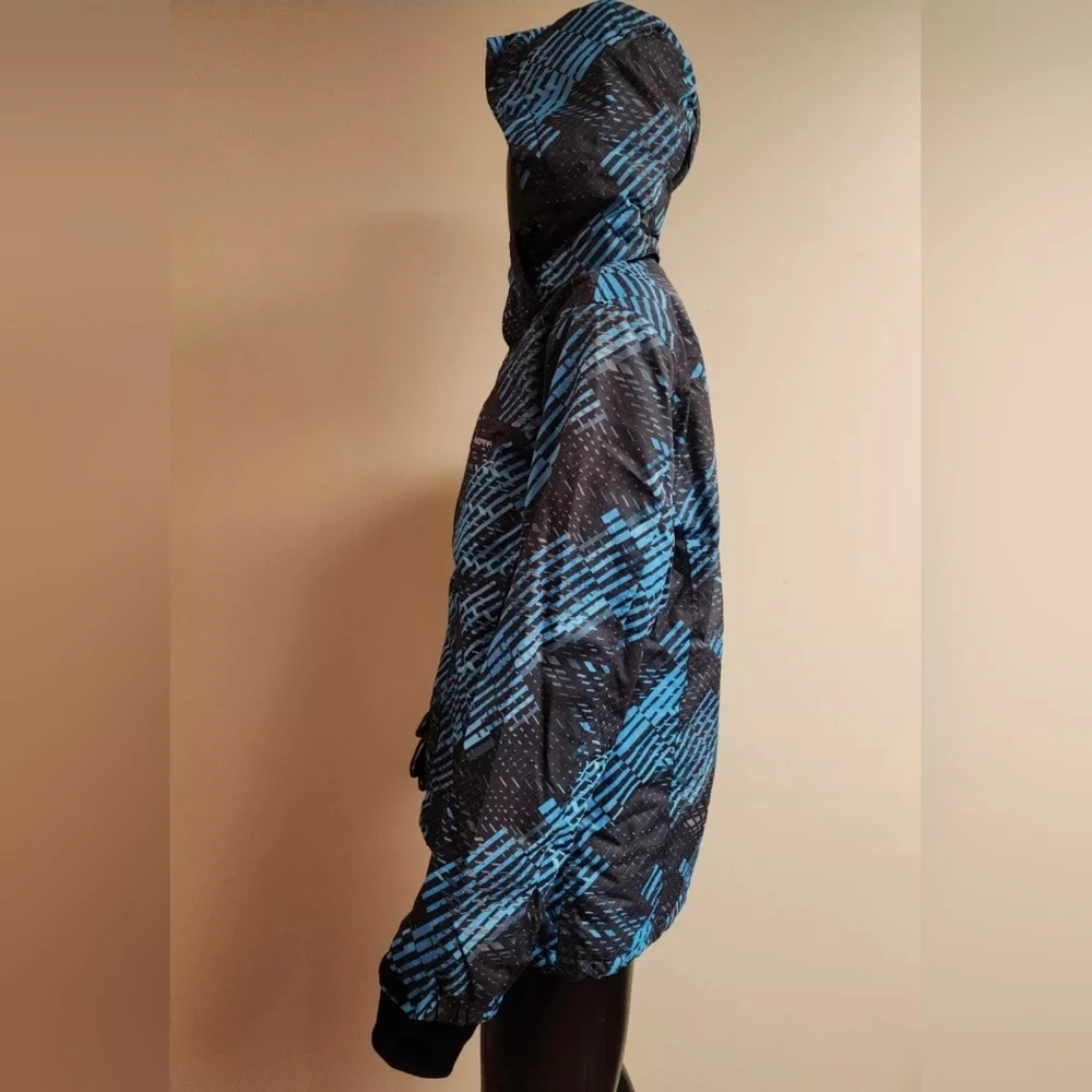 Men's Coat Size 2XL Blue & Black Design Waterproof Windproof All Weather - Picture 5 of 15